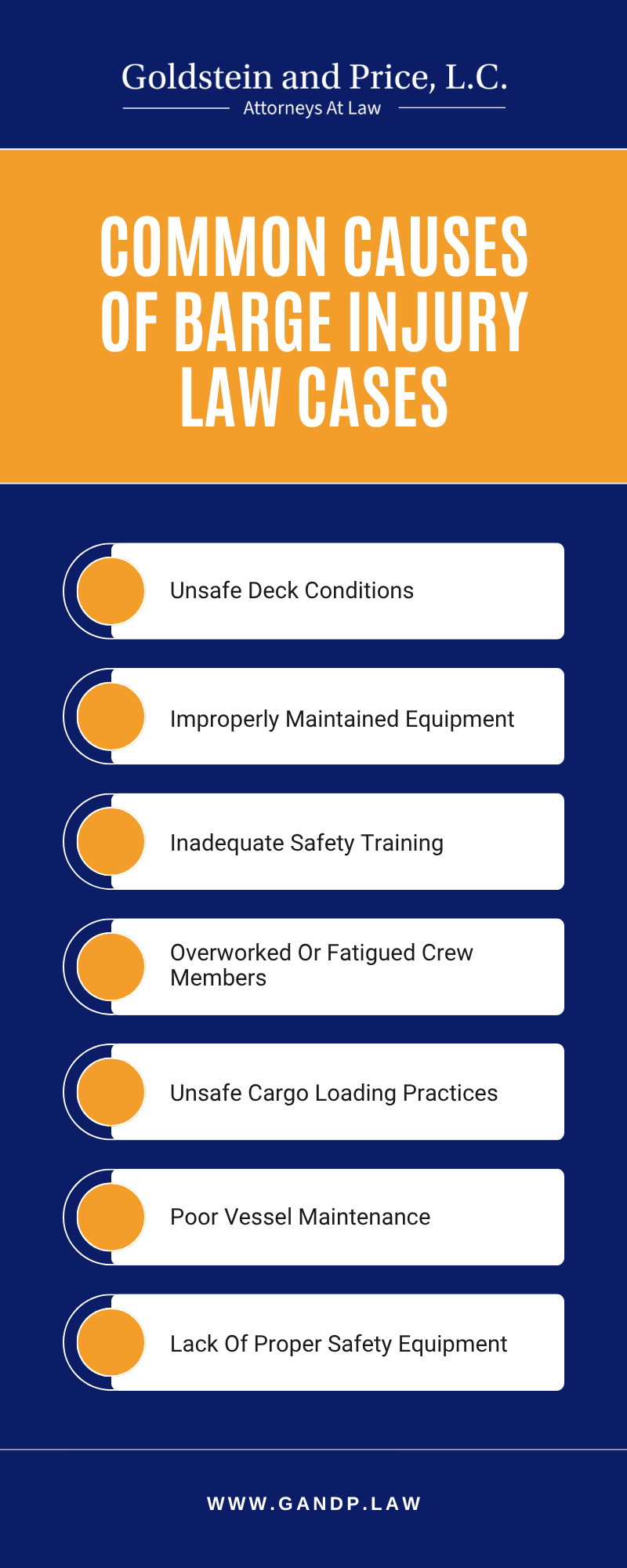 Common Causes Of Barge Injury Law Cases Infographic